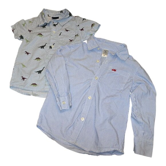 Boys Bundle - Two Striped Button Down Shirts sz 3T - Picture 1 of 6